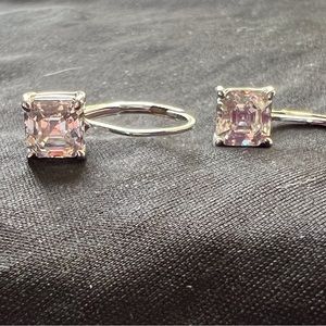 Touchstone Crystal Swarovski LBD Astoria earrings. Silver Rhodium plated .